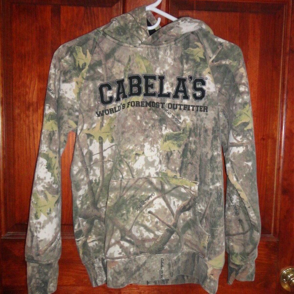 Cabela's Color Phase camo hooded pullover sweatshirt youth boys size large